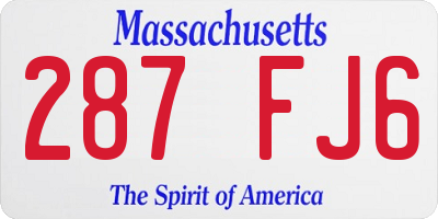 MA license plate 287FJ6