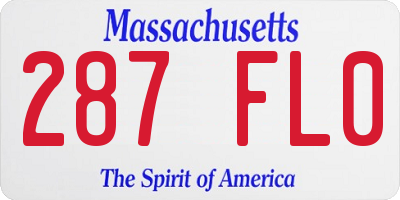 MA license plate 287FL0
