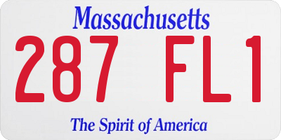MA license plate 287FL1