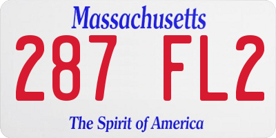 MA license plate 287FL2