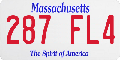 MA license plate 287FL4