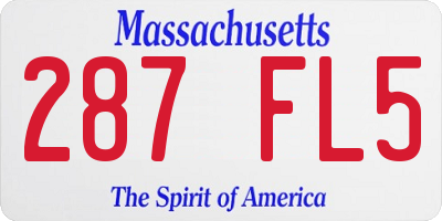 MA license plate 287FL5