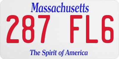 MA license plate 287FL6