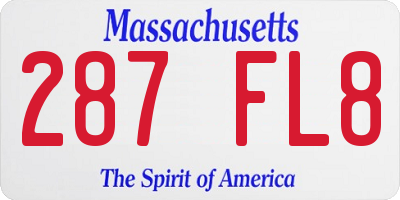 MA license plate 287FL8