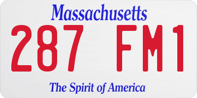 MA license plate 287FM1
