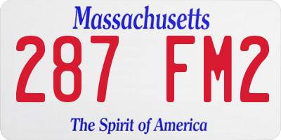 MA license plate 287FM2