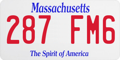 MA license plate 287FM6