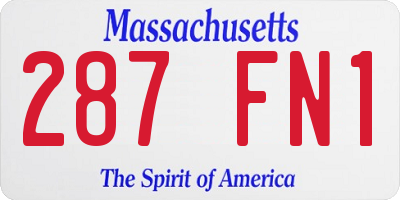 MA license plate 287FN1