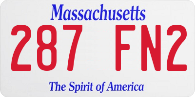 MA license plate 287FN2