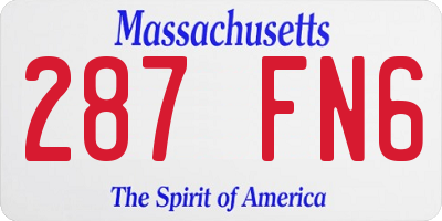 MA license plate 287FN6