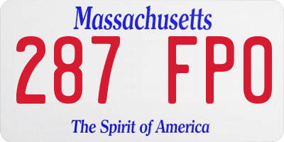 MA license plate 287FP0