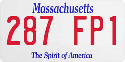 MA license plate 287FP1