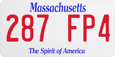 MA license plate 287FP4