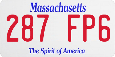 MA license plate 287FP6