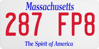 MA license plate 287FP8