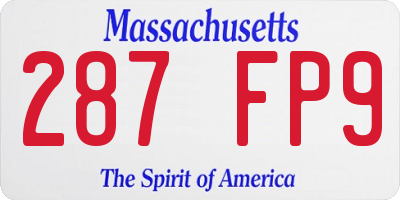 MA license plate 287FP9