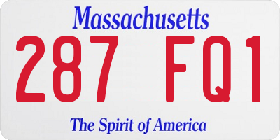 MA license plate 287FQ1