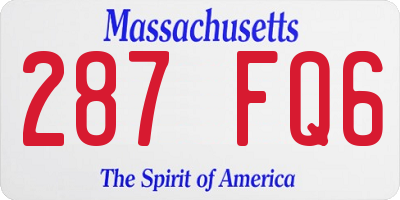 MA license plate 287FQ6