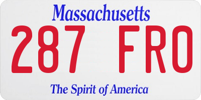MA license plate 287FR0