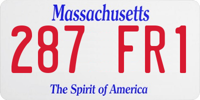 MA license plate 287FR1