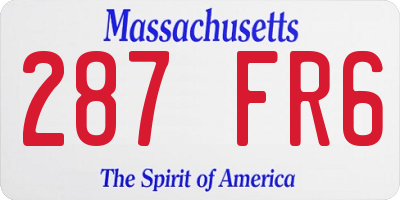 MA license plate 287FR6