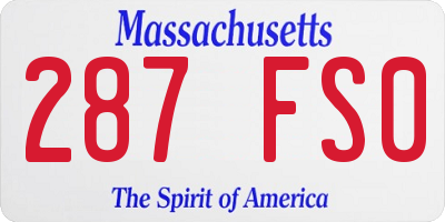 MA license plate 287FS0