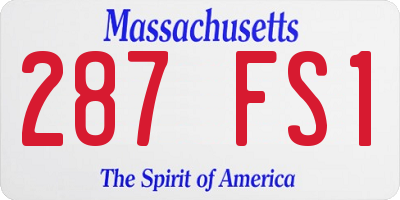MA license plate 287FS1