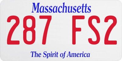 MA license plate 287FS2