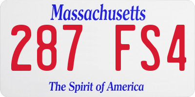 MA license plate 287FS4