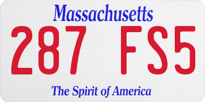 MA license plate 287FS5