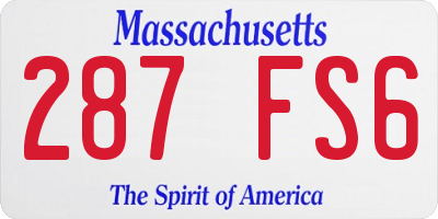 MA license plate 287FS6