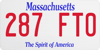 MA license plate 287FT0