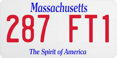 MA license plate 287FT1