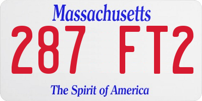 MA license plate 287FT2