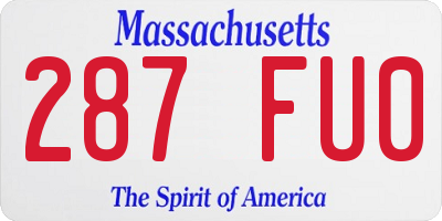 MA license plate 287FU0