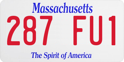 MA license plate 287FU1