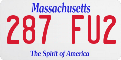 MA license plate 287FU2