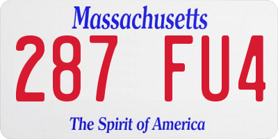 MA license plate 287FU4