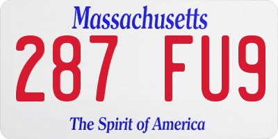 MA license plate 287FU9