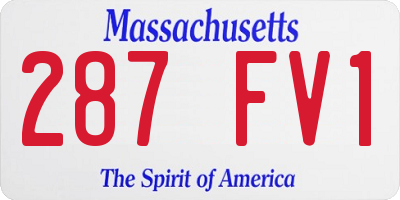 MA license plate 287FV1