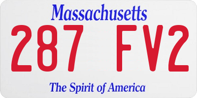 MA license plate 287FV2