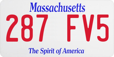 MA license plate 287FV5