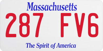 MA license plate 287FV6