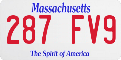 MA license plate 287FV9