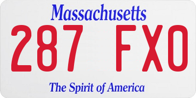MA license plate 287FX0