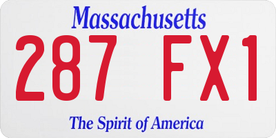MA license plate 287FX1
