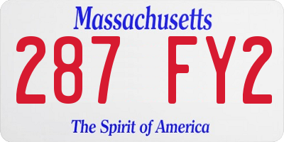 MA license plate 287FY2