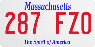 MA license plate 287FZ0