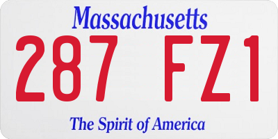 MA license plate 287FZ1