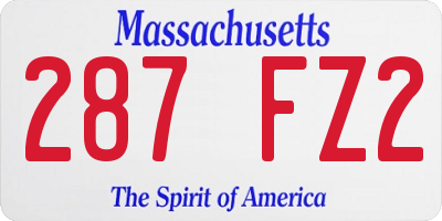 MA license plate 287FZ2
